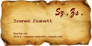 Szenes Zsanett névjegykártya