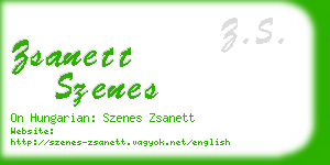 zsanett szenes business card